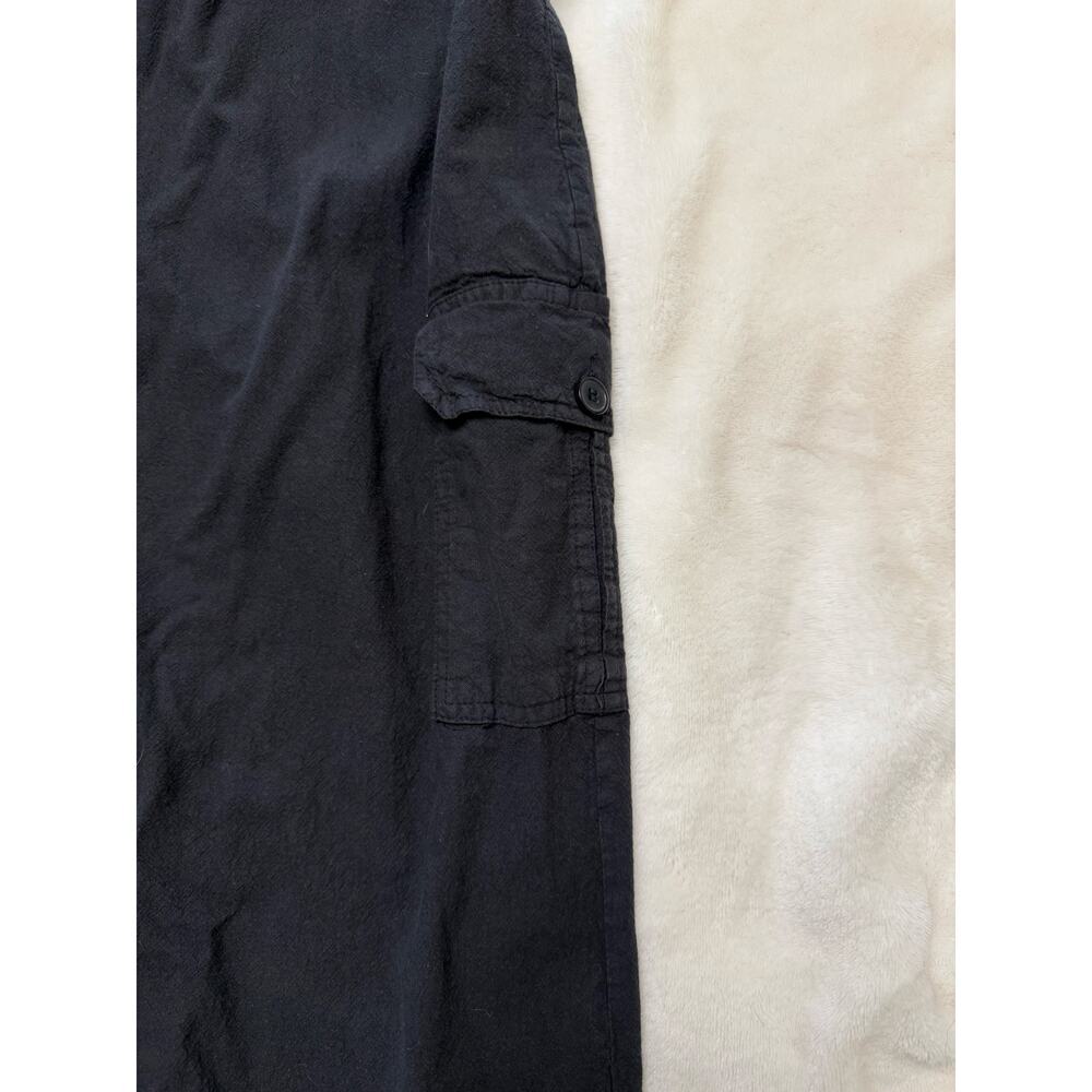 Collections Etc Women’s Black Wide-Leg Cropped Pants Linen Blend Size XXL